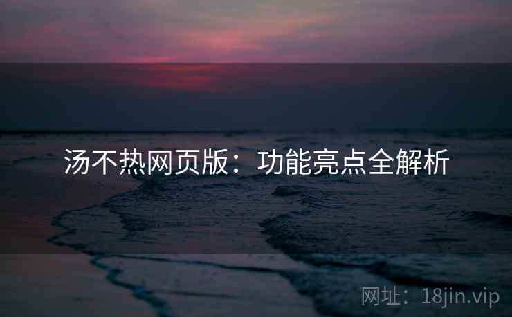 汤不热网页版:功能亮点全解析